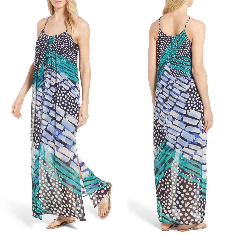 Nic + Zoe Bloom Me Away Print Maxi Blue Dress